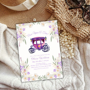 Invitation Floral Fairytale Princess Carriage Baby shower
