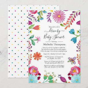 Invitation Floral Fiesta Drive By Briding ou Baby shower