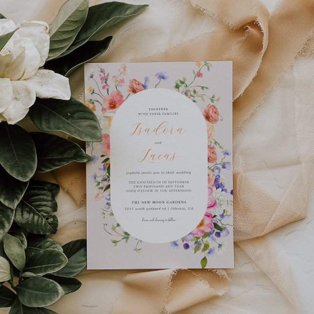 Invitation Floral Flirtant Prairie | Mariage d'Été (Créateur téléchargé)