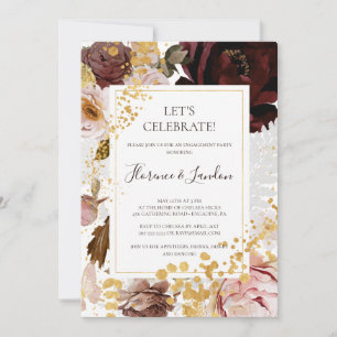 Invitation Floral flush moderne   Célébrons
