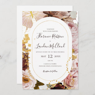 Invitation Floral flush moderne Mariage de trame Décontract