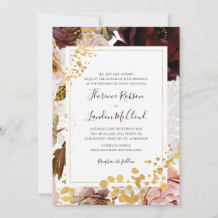 Invitation Floral flush moderne   Mariage de trame traditionn