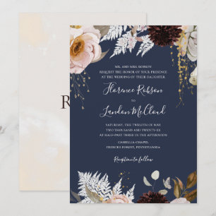 Invitation Floral flush moderne   Mariage traditionnel de la