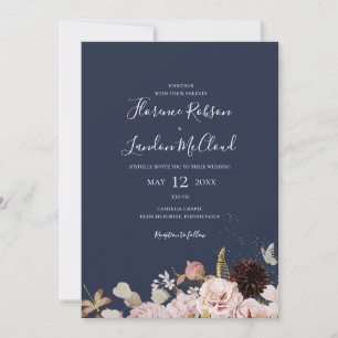 Invitation Floral flush moderne Simple Mariage Décontracté