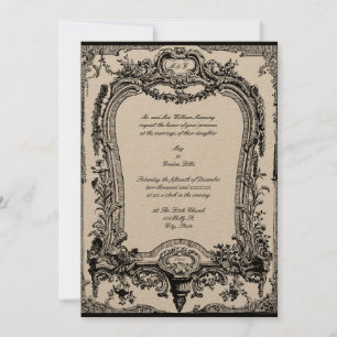 Invitation Floral, Fruit, Oiseau Baroque Rococo Mariage