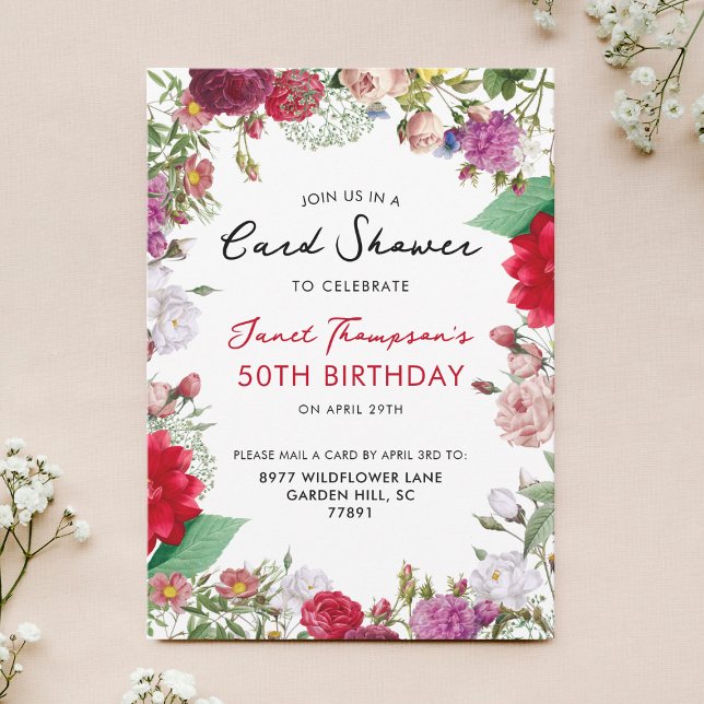 Invitation Floral Garden Douche par courrier Anniversaire (Créateur téléchargé)