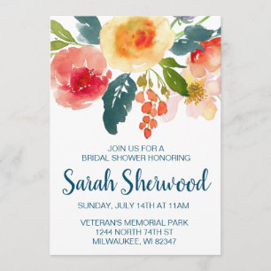 Invitation Floral Garden Fête de l'mariée