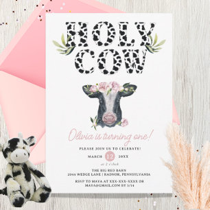 Invitation Floral Girl Saint-Vache premier anniversaire