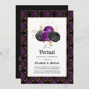 Invitation Floral Gothique en ligne Mariage virtuel