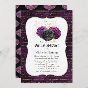 Invitation Floral Gothique Floral Fête des mariées virtuelle