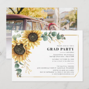 Invitation Floral Graduation 2024 Photo Grad Party