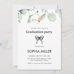 Invitation Floral Green Foliage Graduage Party