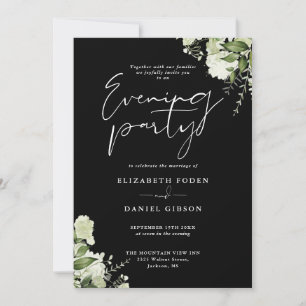 Invitation Floral Greenery QR Code Mariage Soirée