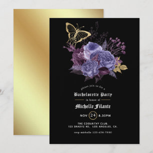 Invitation Floral Halloween Gothique Bachelorette Party