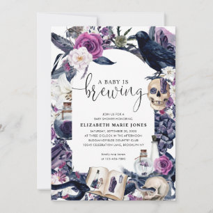 Invitation Floral Halloween Tombstone Baby est en train de br