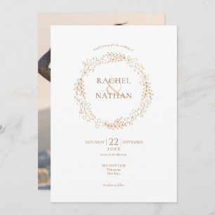 Invitation Floral Halo Laurel Garland Mariage photo