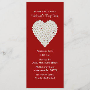 Invitation Floral Heart Valentine's Day