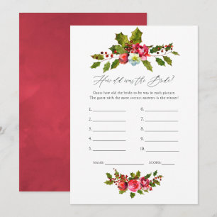 Invitation Floral Holly Fête des mariées de Noël