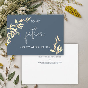 Invitation Floral intemporel à mon père le jour de mon mariag