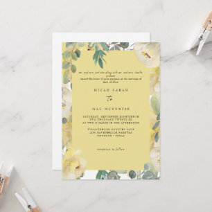 Invitation Floral jaune Les deux parents Mariage