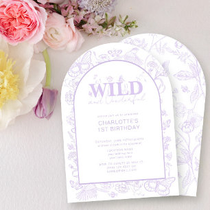 Invitation Floral Lilac Fleurs Wild & Onederful 1er anniversa