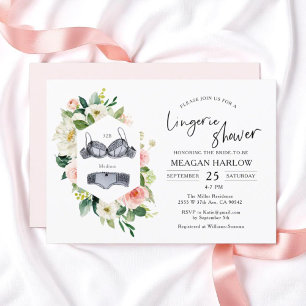 Invitation Floral Lingerie Douche Sous-vêtements Fête Invitat