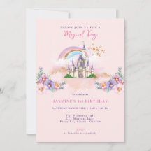 Invitation Floral Magical Princess Castle