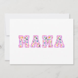 Invitation Floral Mama Retro Maman Boho Mère