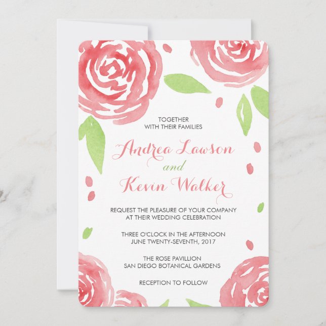 Invitation Floral Mariage du bonheur (Devant)