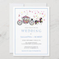 Floral Mariage Horse Carriage Papillons Mariage