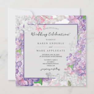 Invitation Floral Mariage Lilacs en fleurs