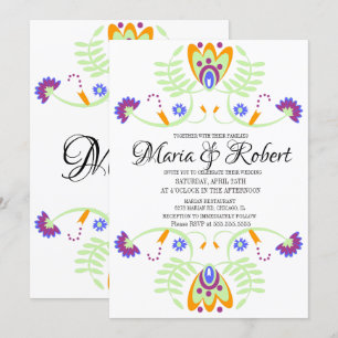 Invitation Floral Mariage mexicain   Mariages en gras