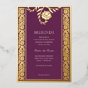 Invitation Floral Marigold Gold Mehndi