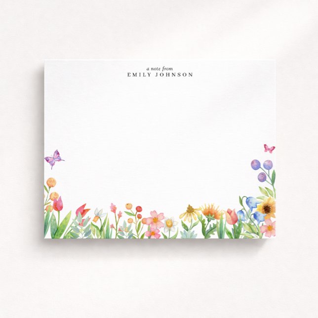 Invitation Floral Meadow Note Card (Créateur téléchargé)