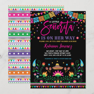 Invitation Floral mexicain de baby shower de Senorita Fiesta