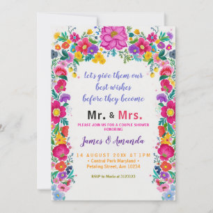 Invitation Floral mexicain espagnol M. et Mme Cactus Floral