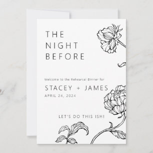 Invitation Floral minimal   La Nuit Avant Le Dîner De La Répé