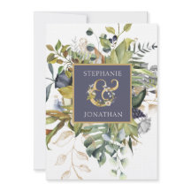 Floral moderne bleu & vert w Ampersand Mariage