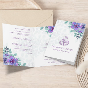 Invitation Floral moderne musulman musulman Mariage musulman
