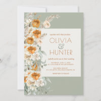 Floral moderne Silver Sage Vert Mariage tout-en-un