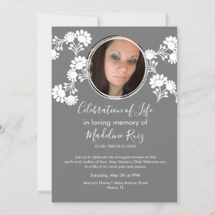 Invitation Floral Motif Célébration de la vie Photo Invitatio