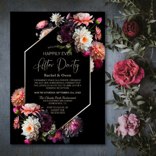 Invitation Floral Noir Heureusement Jamais Après La Réception