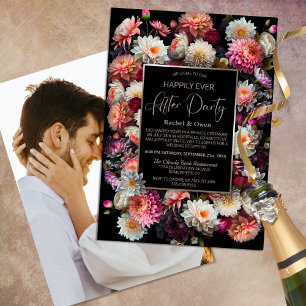 Invitation Floral Noir Heureusement Jamais Après La Réception