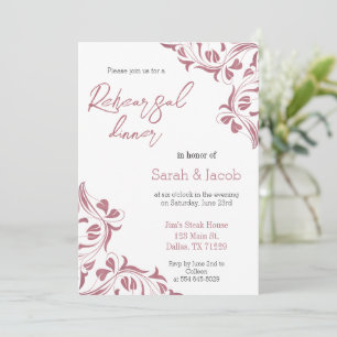 Invitation Floral or Rose moderne