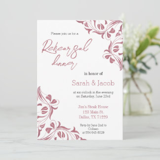 Invitation Floral or Rose moderne