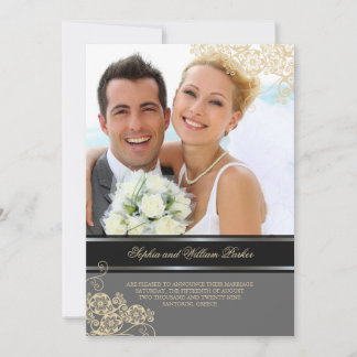 Invitation Floral Paisley Boho Vintage Chic Photo Mariage