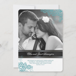 Invitation Floral Paisley Boho Vintage Chic Photo Mariage
