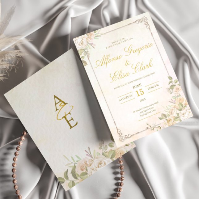 Invitation Floral Pastel Elegant Watercolor Boho Wedding (Créateur téléchargé)