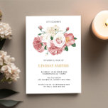 Invitation Floral Peonies et Roses 40e anniversaire invitatio<br><div class="desc">Conçu pour coordonner avec notre collection de Roses Peony, cette invitation de fête de 40e anniversaire présente de magnifiques bouquets de roses et de pivoines avec un texte classique. Les couleurs vives des roses sur arrière - plan noir rendent l'invitation attrayante et unique. Pour une personnalisation plus avancée de cette...</div>