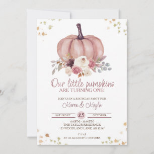 Invitation Floral Petits Citrouilles Tourne un anniversaire